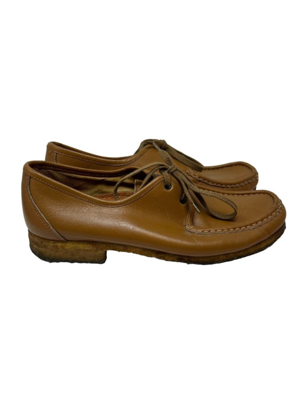 Deerskin Trading Post Women's 7.5 Vintage Brown Leather Shoes Lace Up Loafers - Picture 3 of 11